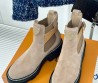 Женские замшевые ботинки Louis Vuitton Beaubourg бежевые 2024