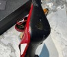 Женские кожаные туфли Saint Laurent красные с украшением на носке каблук 10 см 2024