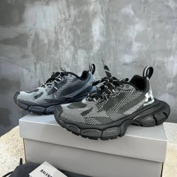 Мужские текстильные кроссовки Balenciaga Under Armour серые с черным 2024