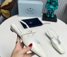 Кожаные босоножки Prada белые лакированные 2025