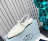 Кожаные босоножки Prada белые лакированные 2025
