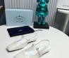Кожаные босоножки Prada белые лакированные 2025