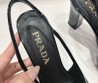 Женские кожаные туфли Prada черные лакированные на ремешках каблук 9 см 2025