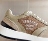 Женские комбинированные кроссовки Versace бежевые 2025