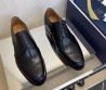 Мужские кожаные туфли Christian Dior черные с перфорацией 2025