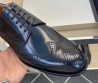 Мужские кожаные туфли Christian Dior черные с перфорацией 2025