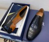 Мужские кожаные туфли Christian Dior черные с перфорацией 2025