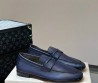 Мужские кожаные лоферы Santoni синие 2025