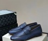 Мужские кожаные лоферы Santoni синие 2025