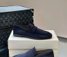 Мужские замшевые лоферы Santoni синие 2025