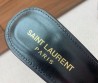 Женские кожаные мюли Saint Laurent черные каблук 9 см 2025