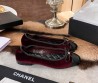 Женские велюровые балетки Chanel бордовые с черным кожаным носом 2025