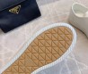 Женские кожаные кеды Prada Naplak белые лакированные 2025