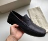 Мужские кожаные лоферы Santoni черные 2025