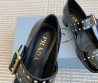 Женские кожаные туфли Prada Mary Jane черные лакированные 2024