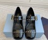Женские кожаные туфли Prada Mary Jane черные лакированные 2024