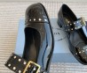 Женские кожаные туфли Prada Mary Jane черные лакированные 2024