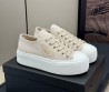 Женские текстильные кеды Prada бежевые 2025