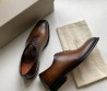 Мужские кожаные туфли Santoni коричневые 2025