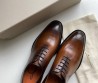 Мужские кожаные туфли Santoni коричневые 2025