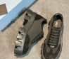 Женские комбинированные ботинки Prada черные 2025