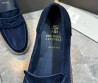 Мужские замшевые лоферы Brunello Cucicnelli синие 2025