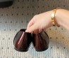 Женские кожаные балетки Saint Laurent бордовые лакированные 2025