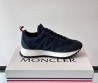 Мужские замшевые кроссовки Moncler синие с кожаными вставками 2025