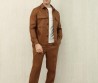 Мужская льняная рубашка Ermenegildo Zegna Foliage Oasi Lino коричневая 2025