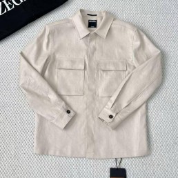 Мужская льняная рубашка Ermenegildo Zegna Foliage Oasi Lino молочная 2025