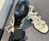 Женские кожаные босоножки Celine белые лакированные 2025
