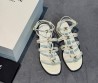 Женские кожаные босоножки Celine белые лакированные 2025