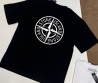 Мужская футболка Stone Island Logo черная с белым логотипом 2025