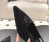 Женские замшевые туфли Chanel Slingback черные 2025