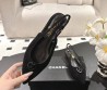 Женские замшевые туфли Chanel Slingback черные 2025