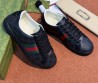 Женские комбинированные кроссовки Gucci Ace черные 2025