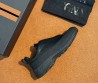Мужские кожаные кроссовки Ermenegildo Zegna черные 2025