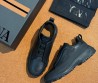 Мужские кожаные кроссовки Ermenegildo Zegna черные 2025