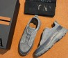 Мужские замшевые кроссовки Ermenegildo Zegna серые с кожаной вставкой 2025