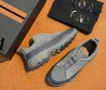Мужские замшевые кроссовки Ermenegildo Zegna серые с кожаной вставкой 2025