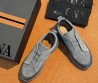 Мужские замшевые кроссовки Ermenegildo Zegna серые с кожаной вставкой 2025