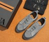 Мужские замшевые кроссовки Ermenegildo Zegna серые с кожаной вставкой 2025