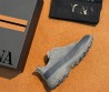 Мужские замшевые кроссовки Ermenegildo Zegna серые с кожаной вставкой 2025
