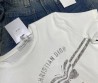 Женская футболка Christian Dior белая с серой надписью 2025