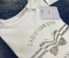 Женская футболка Christian Dior белая с серой надписью 2025