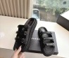 Женские кожаные шлепанцы Chanel черные 2025