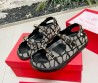 Женские текстильные сандалии Valentino серые с черным 2025