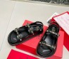 Женские кожаные сандалии Valentino черные 2025