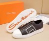 Мужские кожаные кеды Santoni коричневые 2025
