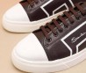 Мужские кожаные кеды Santoni коричневые 2025
